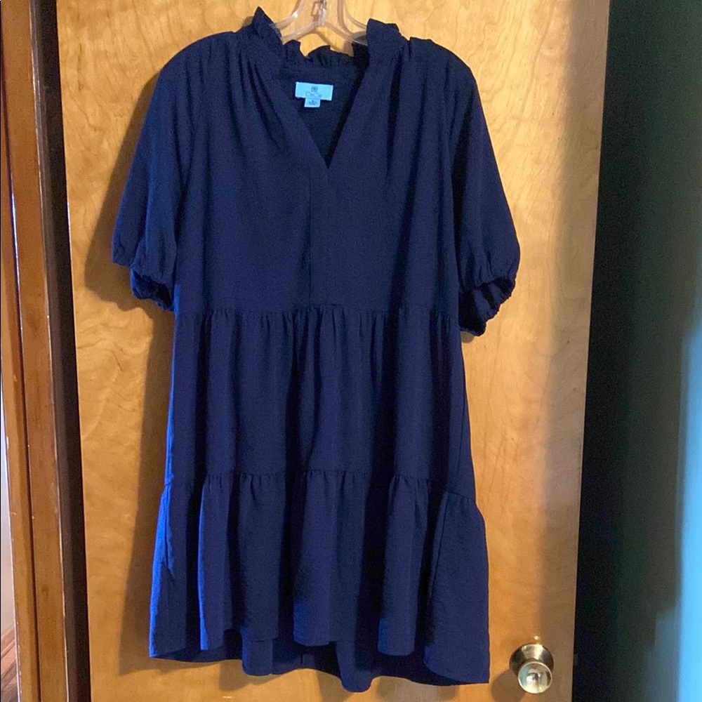 CeCe Blue Tiered Tunic with Relaxed Fit